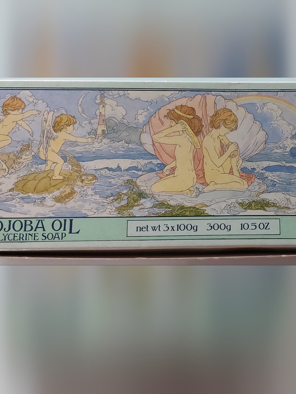 Vintage Crabtree & Evelyn Jojoba Oil Glycerine Soaps Sea Shell Box Of 3 80s 90s